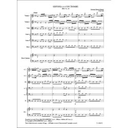 Sinfonia A Quattro Con Quattro Trombe Hh.27 N. 16 : in fa magg. per archi, due corni e basso continuo