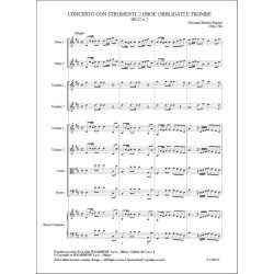 Concerto con stromenti, due obo&egrave; obbligati, trombe : (HH.32 n. 2) in Re maggiore per due oboi, due trombe, archi e basso continuo