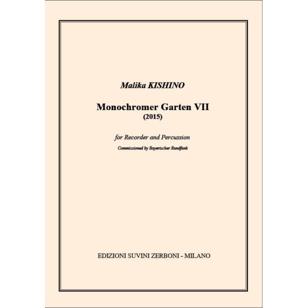 Monochromer Garten VII : for Recorder and Percussion