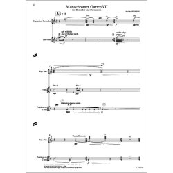 Monochromer Garten VII : for Recorder and Percussion
