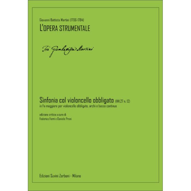 Sinfonia col violoncello obbligato (HH.27 n. 12) : per violoncello obbligato, archi e basso continuo