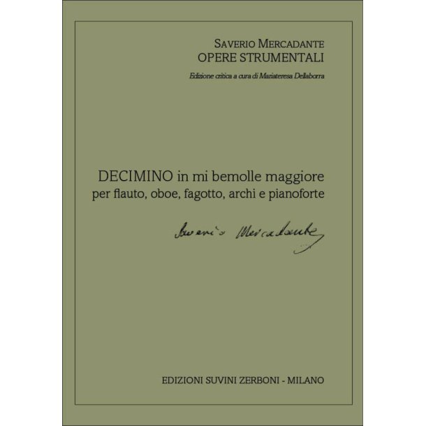 Decimino in mi bemolle maggiore : per flauto, oboe, fagotto, archi e pianoforte