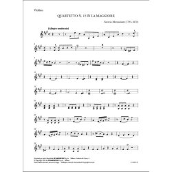 Quartetto n. 12 in la maggiore : in la maggiore per flauto e archi
