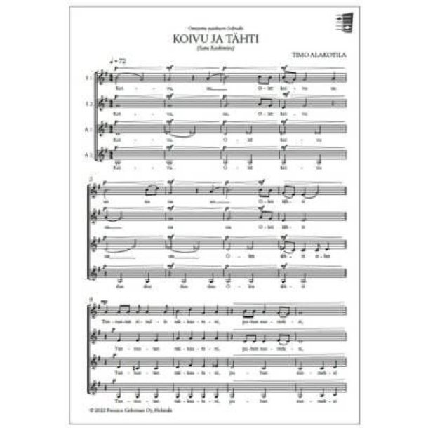 Koivu ja t&auml;hti diskanttikuorolle