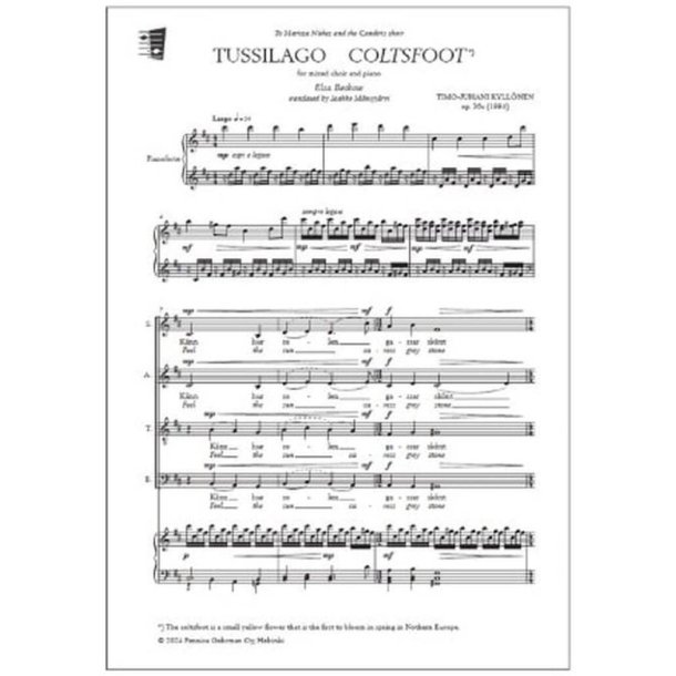 Tussilago (Coltsfoot) for mixed choir and piano