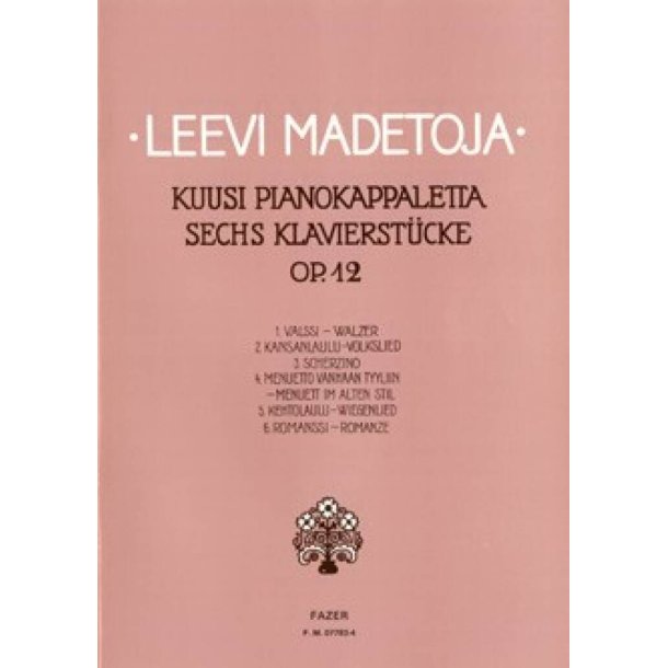Sechs St&uuml;cke op. 12