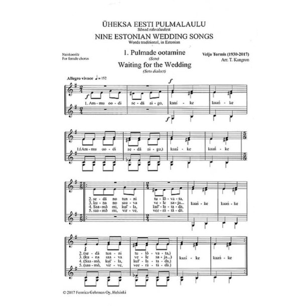 Nine Estonian Wedding Songs