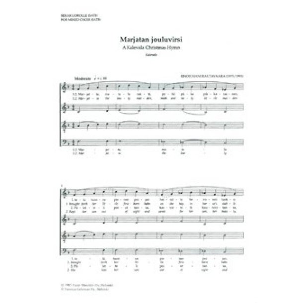 Marjatan jouluvirsi / A Kalevala Christman Hymn