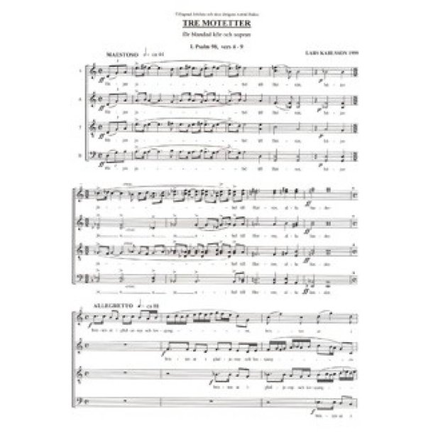 Tre Motetter : Three Motets