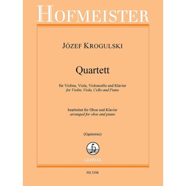 Quartett f&uuml;r Violine, Viola, Cello und Klavier : Bearbeitet f&uuml;r Oboe und Klavier