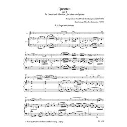 Quartett f&uuml;r Violine, Viola, Cello und Klavier : Bearbeitet f&uuml;r Oboe und Klavier