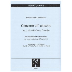 Concerto all'unisono op. 2 Nr. 6 D-Dur