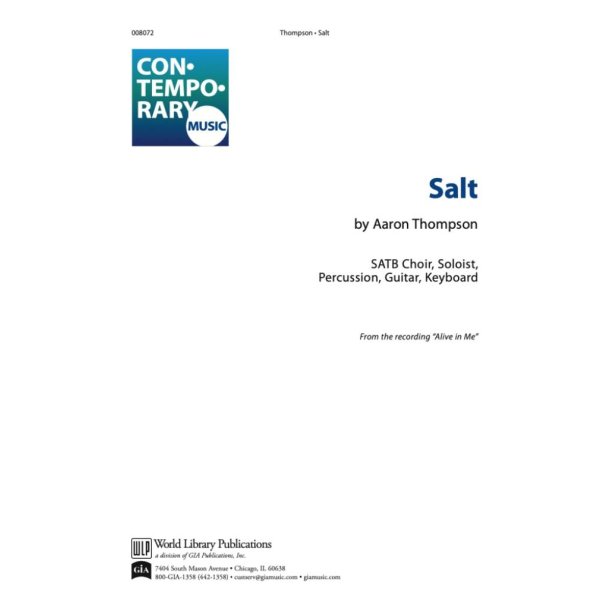 Salt : SATB, Soloists, Percussion and Keyboard
