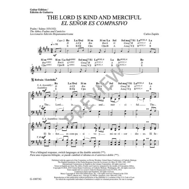 The Lord Is Kind and Merciful : El Se&ntilde;or Es Compasivo