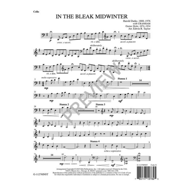 In the Bleak Midwinter : Instrument edition