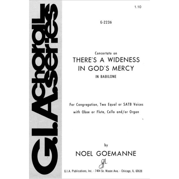 There's a Wideness in God's Mercy : Oboe, Flute, Cello, or Keyboard