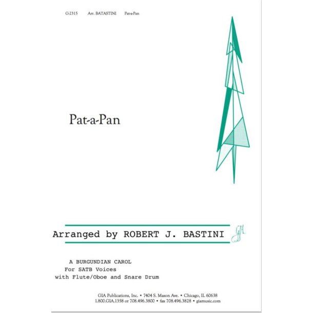 Pat-a-pan : Flute, Oboe, Percussion part woven through octavo.