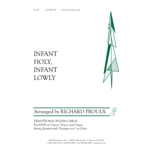Infant Holy, Infant Lowly : String Quintet - 2 Violins, Viola, Cello, Bass, optional Trumpet in C or Oboe, Triangle