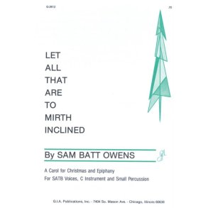 Let All That Are to Mirth Inclined : C instrument, hand drum, small percussion