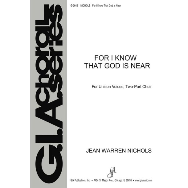 For I Know That God Is Near : C Instrument