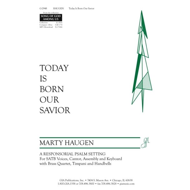 Today Is Born Our Savior : Brass quartet - 2 Trumpets, 2 Trombones, Timpani, Handbell