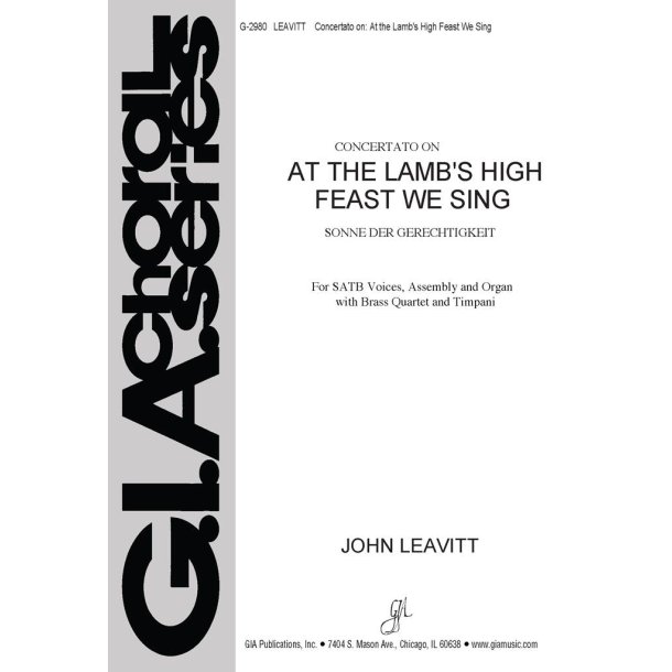 At the Lamb's High Feast We Sing : Brass quartet - 2 Trumpets, 2 Trombones, Timpani