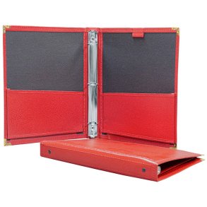 Deluxe Folio w/3-Ring Binder-Red