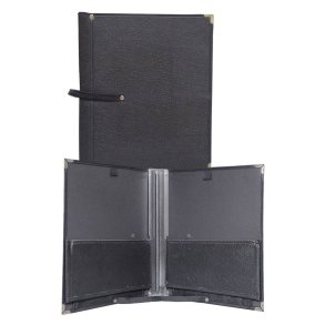 BLACK FOLIO W/STRAP/STRNG