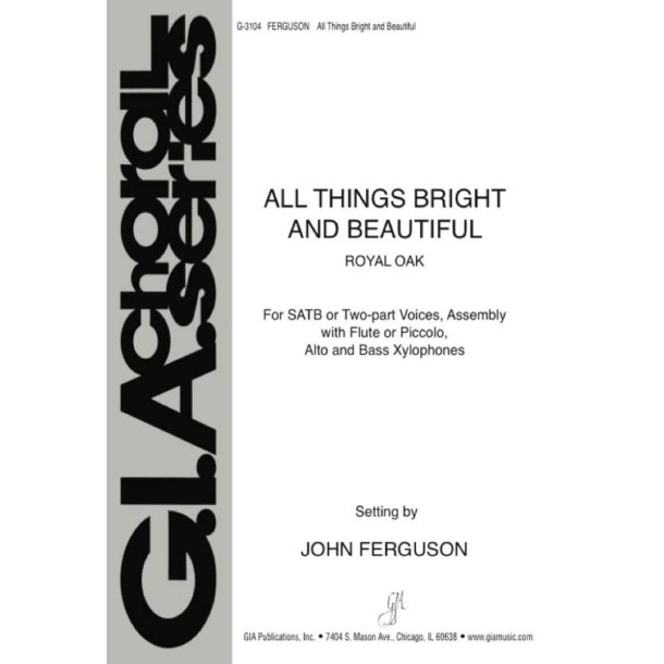 All Things Bright and Beautiful : Alto and Bass Xylophones, and Flute or Piccolo