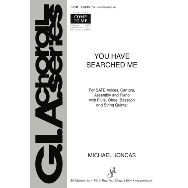 You Have Searched Me : String Quintet - 2 Violins, Viola, Cello, Bass, Flute, Oboe, Bassoon