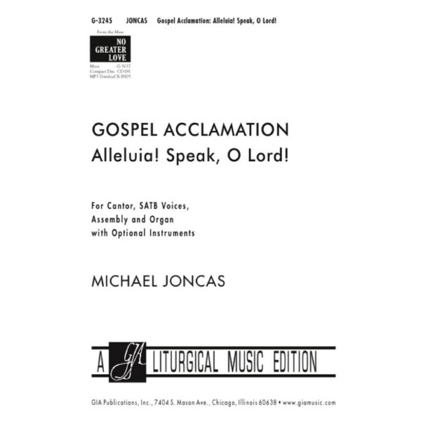 Gospel Acclamation from No Greater Love : Gospel Acclamation from No Greater Love