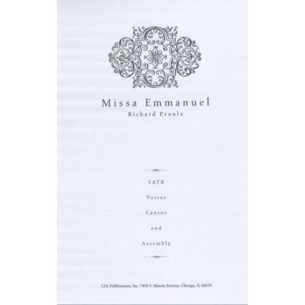 Missa Emmanuel--Congregation Card