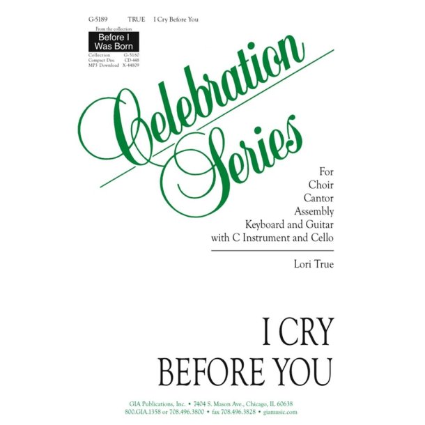 I Cry Before You : C Instrument, Cello