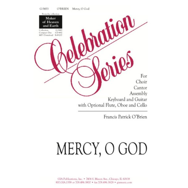 Mercy, O God : Flute, Cello, Oboe