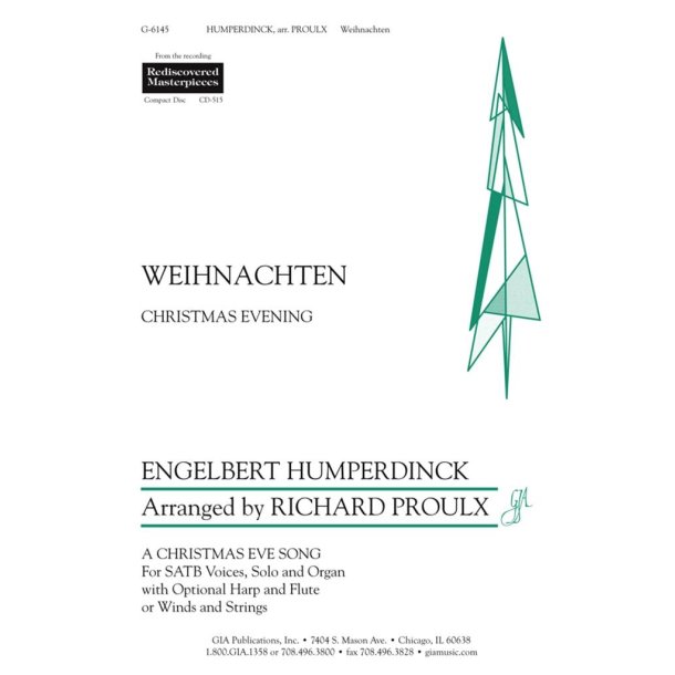 Weihnachten- : Full Score includes Flute, Oboe, 2 Horns in F, Solo Violin, String Quintet, Bass, Organ