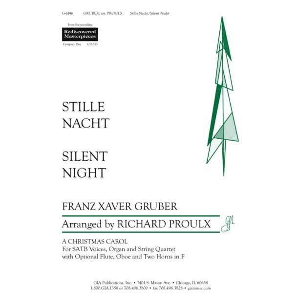Silent Night - Full Score plus parts : String Quintet - 2 Violins, Viola, Cello, Bass, Flute, Oboe, 2 Horns in F