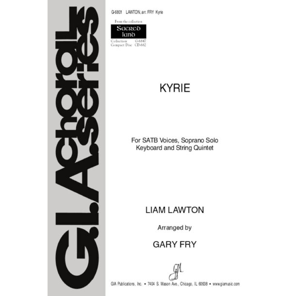 Kyrie - Instrument Parts : String Quintet - Violin 1, Violin 2, Viola, Cello, Bass