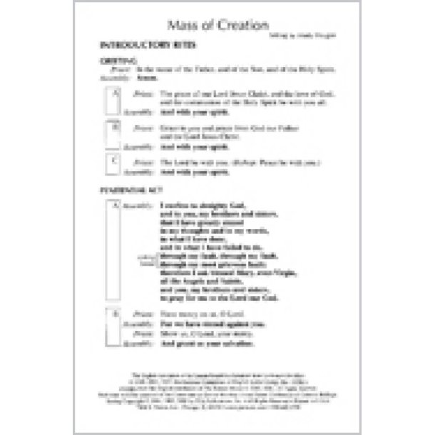 Mass of Creation - Assembly : Revised Order of Mass 2010