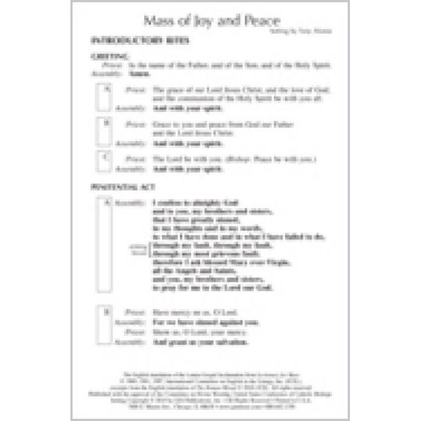 Mass of Joy and Peace - Assembly : Revised Order of Mass 2010