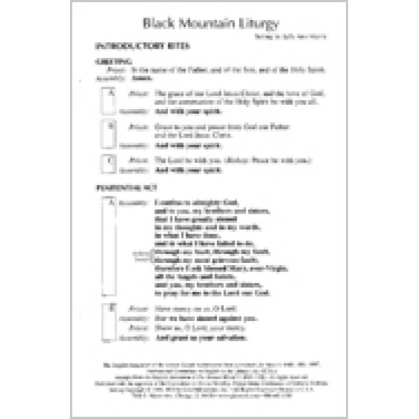 Black Mountain Liturgy - Assembly : Revised Order of Mass 2010