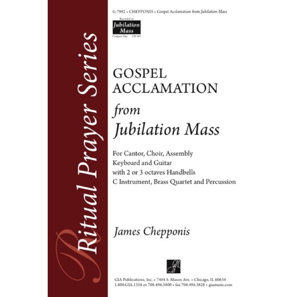 Gospel Acclamation from Jubilation Mass : Full Score, C Inst., Brass Quartet, Sus. Cymbal, Timpani