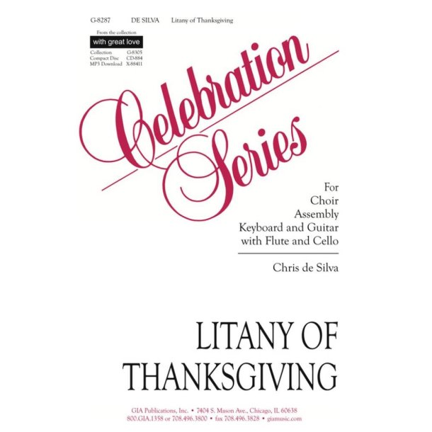 Litany of Thanksgiving - Instrument parts