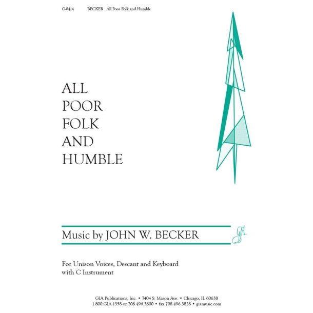 All Poor Folk and Humble : C Instrument