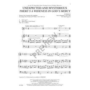 Unexpected and Mysterious : There's a Wideness in God's Mercy