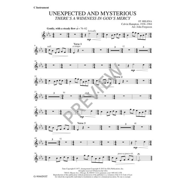 Unexpected and Mysterious - Instrument edition : C Instrument- B-flat Instrument