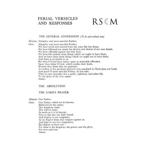 Ferial Versicles and Responses