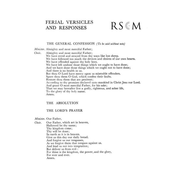 Ferial Versicles and Responses