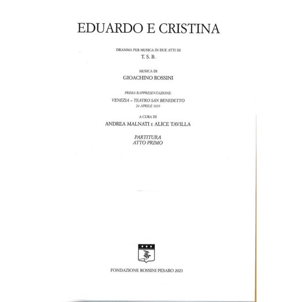 Eduardo e Cristina : Edizione critica a cura di Andrea Malnati e Alice Tavilla