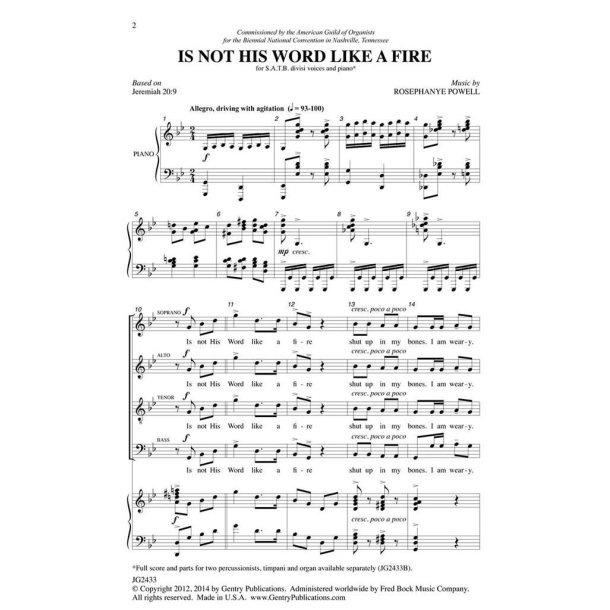 Is Not His Word like a Fire