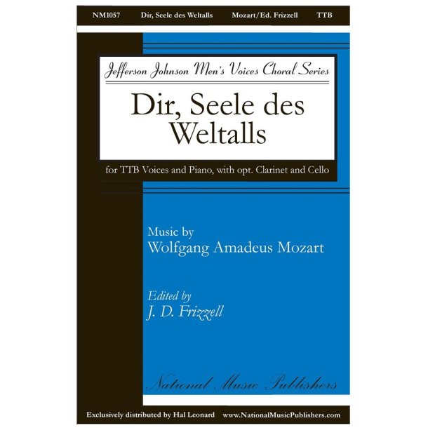 Dir, Seele Des Weltalls : TTB w/piano, Bb clarinet & cello